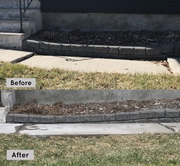 Concrete slab before and after foam jacking